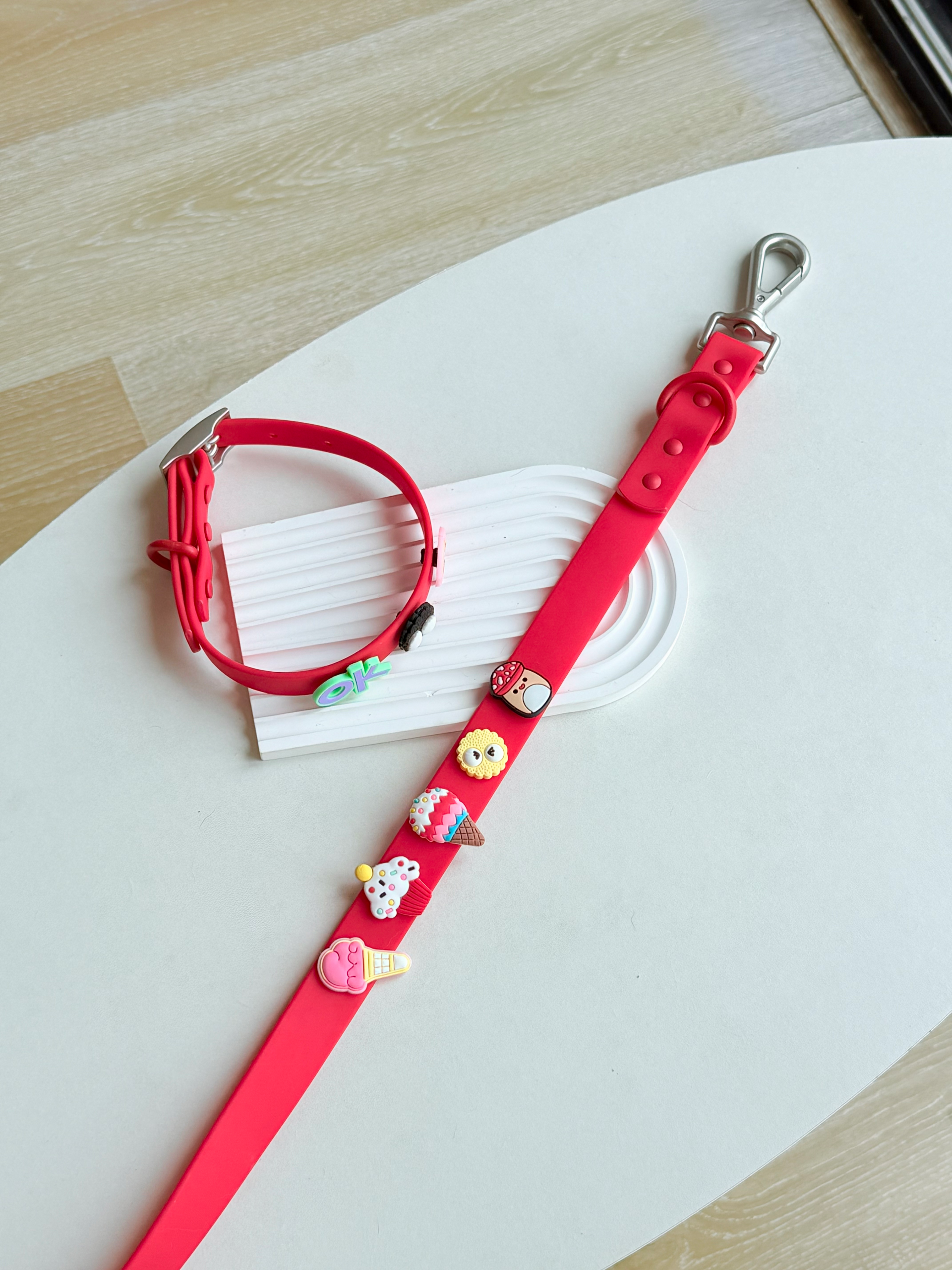 Pet collar&leash with charms